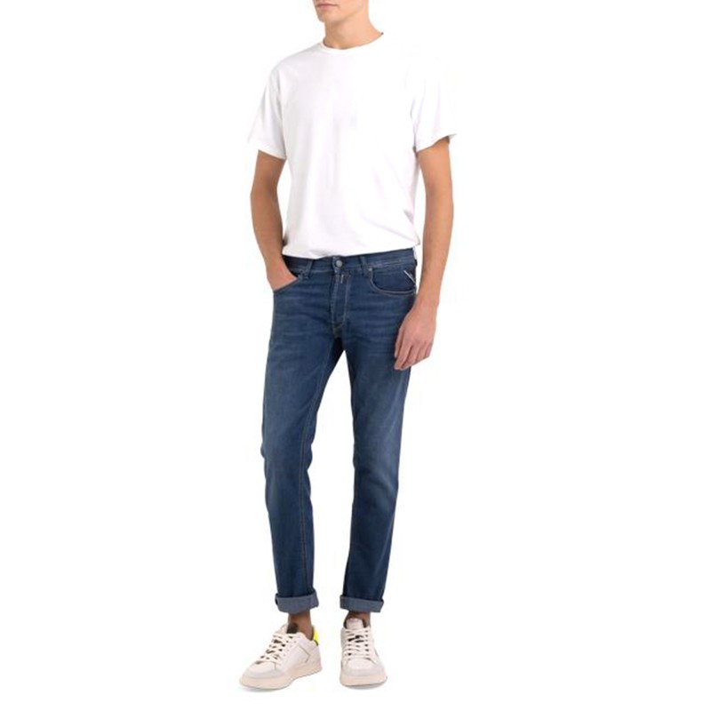 Replay Straight Fit Grover Jeans-Medium Blue