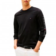 Tommy Hilfiger Blouse With Sleeve Signature Logo-Black