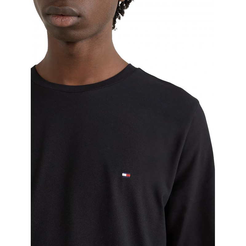 Tommy Hilfiger Blouse With Sleeve Signature Logo-Black Tommy Hilfiger Blouse With Sleeve Signature Logo-Black