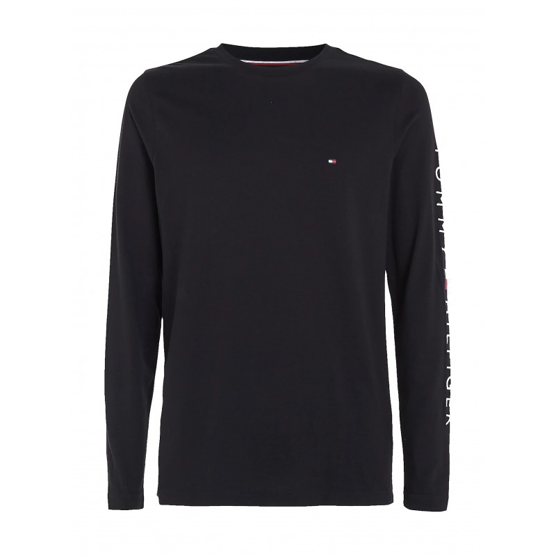Tommy Hilfiger Blouse With Sleeve Signature Logo-Black Tommy Hilfiger Blouse With Sleeve Signature Logo-Black