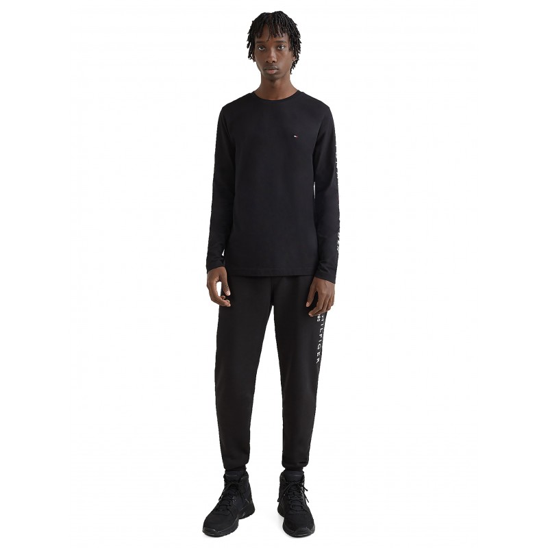 Tommy Hilfiger Blouse With Sleeve Signature Logo-Black Tommy Hilfiger Blouse With Sleeve Signature Logo-Black