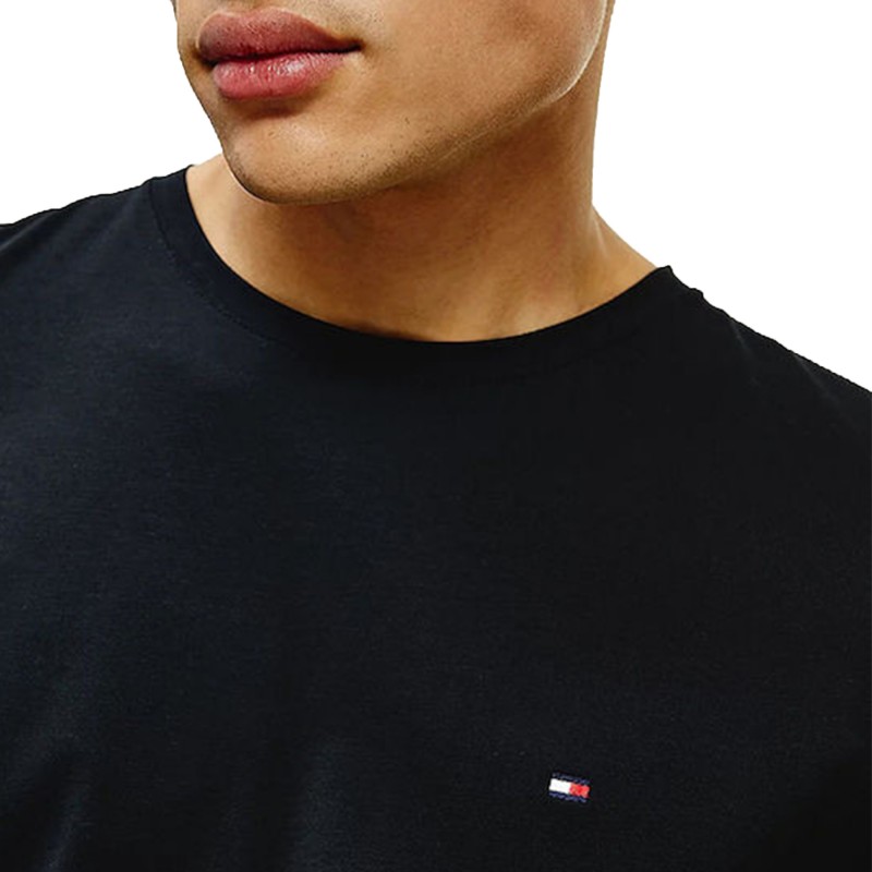 Tommy Hilfiger Stretch Slim Fit Long Sleeve T-Shirt-Black Tommy Hilfiger Stretch Slim Fit Long Sleeve T-Shirt-Black