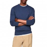 Tommy Hilfiger Sweater Cashmere Crew Neck Jumper-Aegean Sea Heather