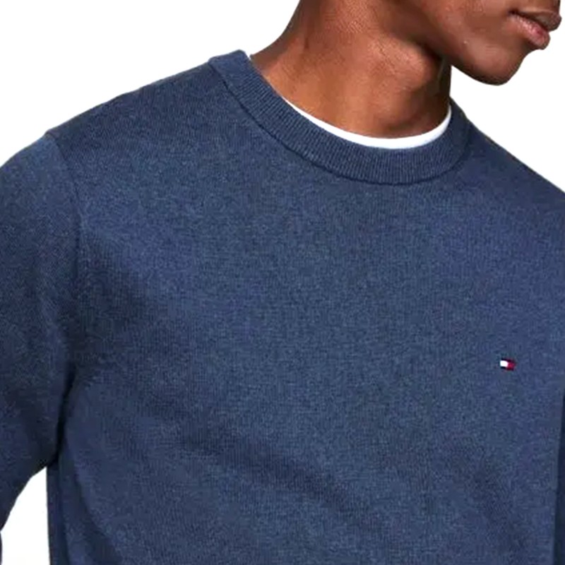 Tommy Hilfiger Sweater Cashmere Crew Neck Jumper-Aegean Sea Heather