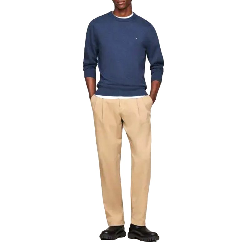 Tommy Hilfiger Sweater Cashmere Crew Neck Jumper-Aegean Sea Heather