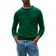Tommy Hilfiger Sweater Cashmere Crew Neck Jumper-Ornamental Green Heather