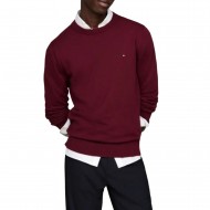 Tommy Hilfiger Sweater Cashmere Crew Neck Jumper-Burgundy