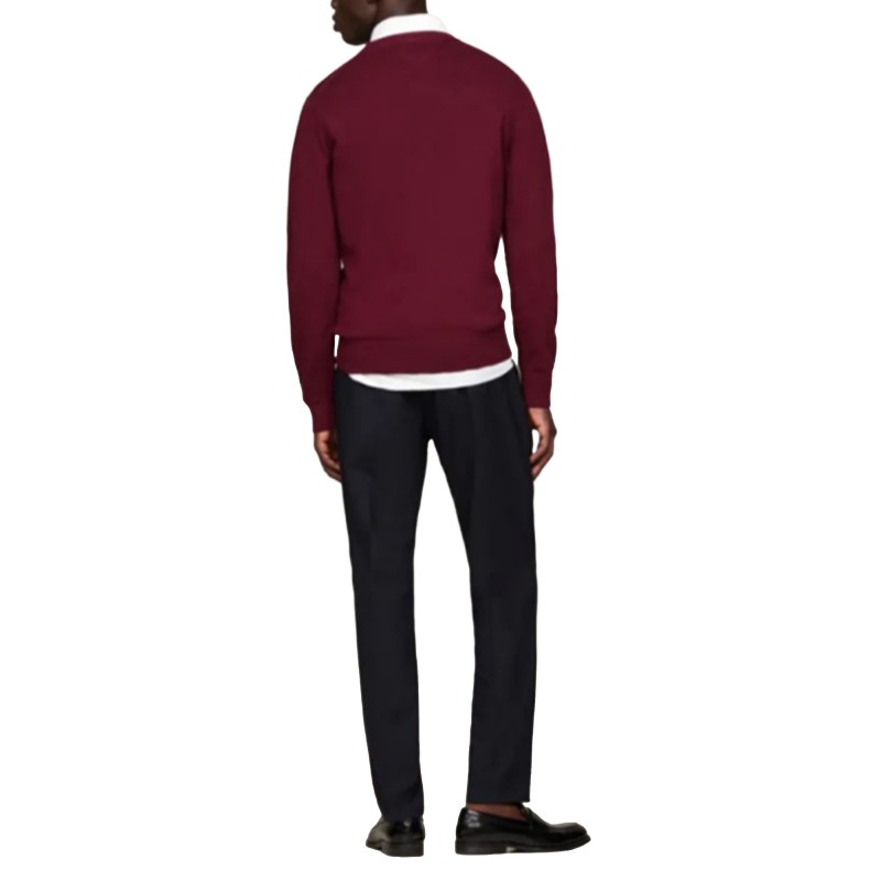 Tommy Hilfiger Sweater Cashmere Crew Neck Jumper-Burgundy Tommy Hilfiger Sweater Cashmere Crew Neck Jumper-Burgundy