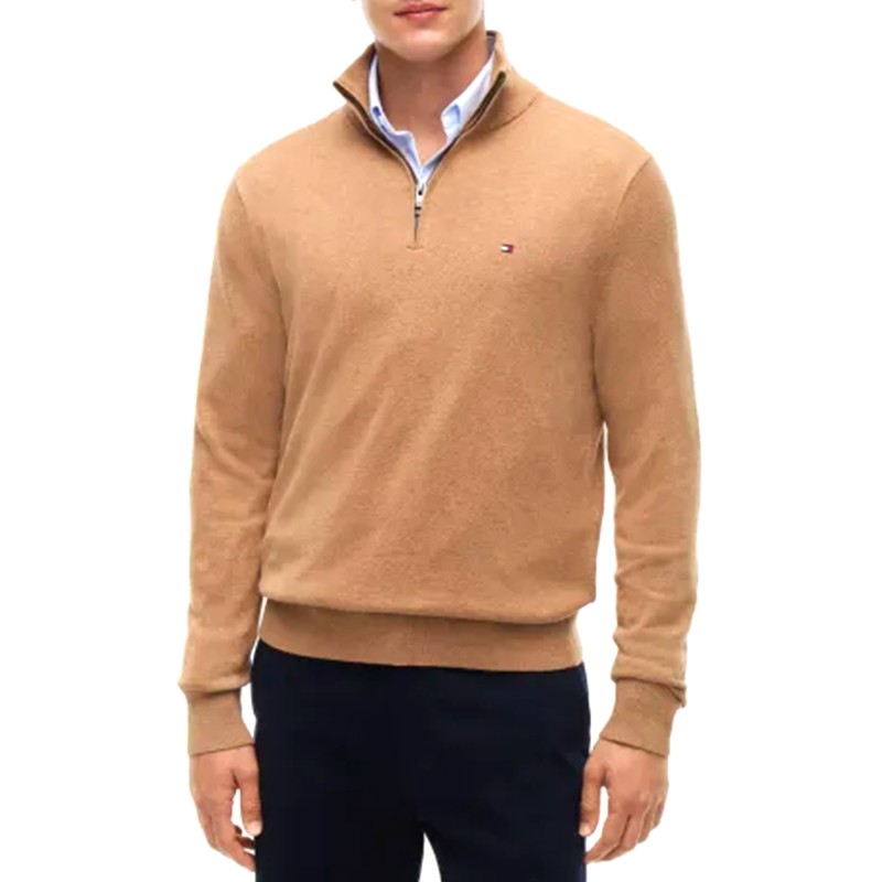 Tommy Hilfiger Sweater Zip-Neck Jumper-Safari Canvas Heather Tommy Hilfiger Sweater Zip-Neck Jumper-Safari Canvas Heather