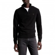 Tommy Hilfiger Pima Cashmere Zip-Neck Jumper-Black