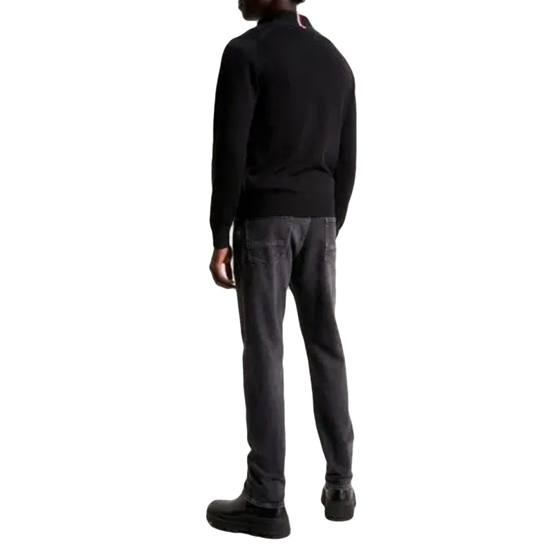 Tommy Hilfiger Pima Cashmere Zip-Neck Jumper-Black Tommy Hilfiger Pima Cashmere Zip-Neck Jumper-Black