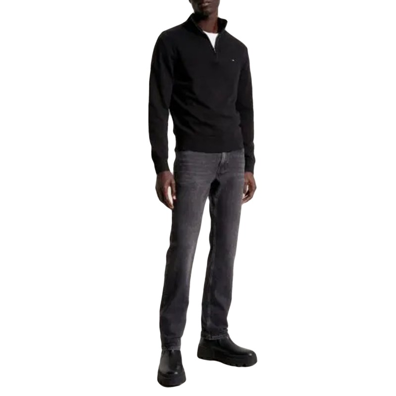 Tommy Hilfiger Pima Cashmere Zip-Neck Jumper-Black Tommy Hilfiger Pima Cashmere Zip-Neck Jumper-Black