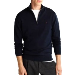Tommy Hilfiger Sweater Zip-Neck Jumper-Desert Sky