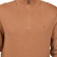 Tommy Hilfiger Pima Organic Cotton Cashmere Zip Mock-Christmas Chocolate