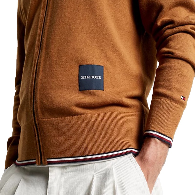 Tommy Hilfiger Monotype Global Stripe Zip-Thru Jumber-Desert Khaki Tommy Hilfiger Monotype Global Stripe Zip-Thru Jumber-Desert Khaki