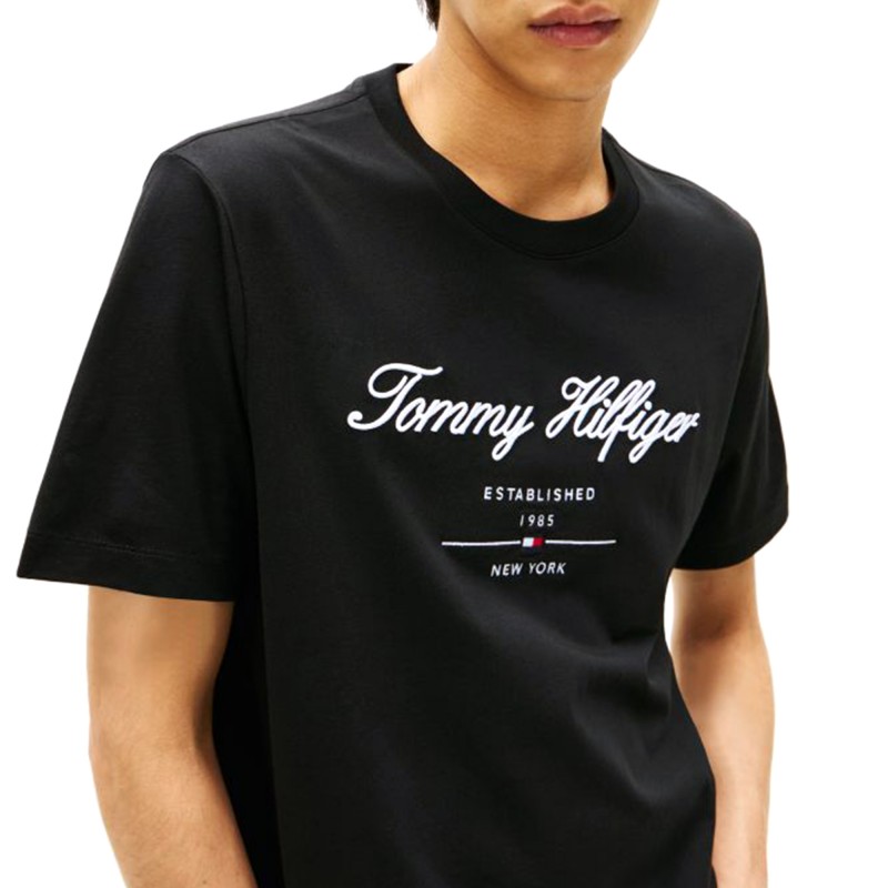 Tommy Hilfiger T-Shirt Embroidery Logo-Black Tommy Hilfiger T-Shirt Embroidery Logo-Black