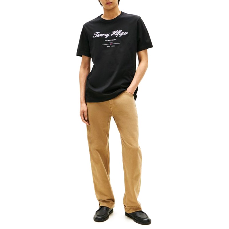 Tommy Hilfiger T-Shirt Embroidery Logo-Black Tommy Hilfiger T-Shirt Embroidery Logo-Black