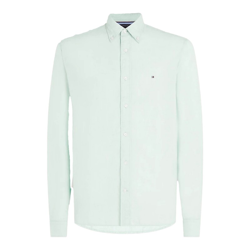 Tommy Hilfiger Pigment Dyed Linen Solid Shirt-Mint Gel Tommy Hilfiger Pigment Dyed Linen Solid Shirt-Mint Gel