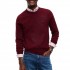 Tommy Hilfiger Jumper Crew Neck Textured Knit-Burgundy