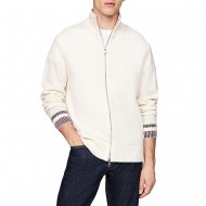Tommy Hilfiger GS Wool Blend Zip Through Cardigan-Ivory