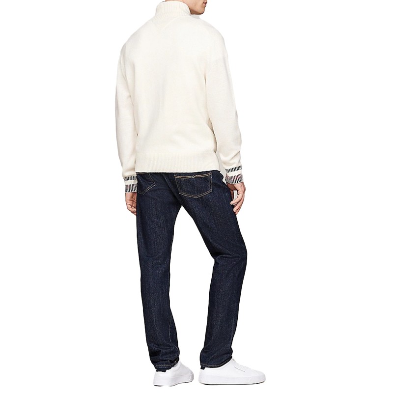Tommy Hilfiger GS Wool Blend Zip Through Cardigan-Ivory