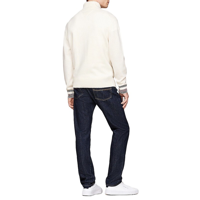Tommy Hilfiger GS Wool Blend Zip Through Cardigan-Ivory