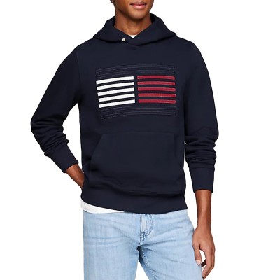 Tommy Hilfiger Grossgrain Flag Hoody-Desert Sky