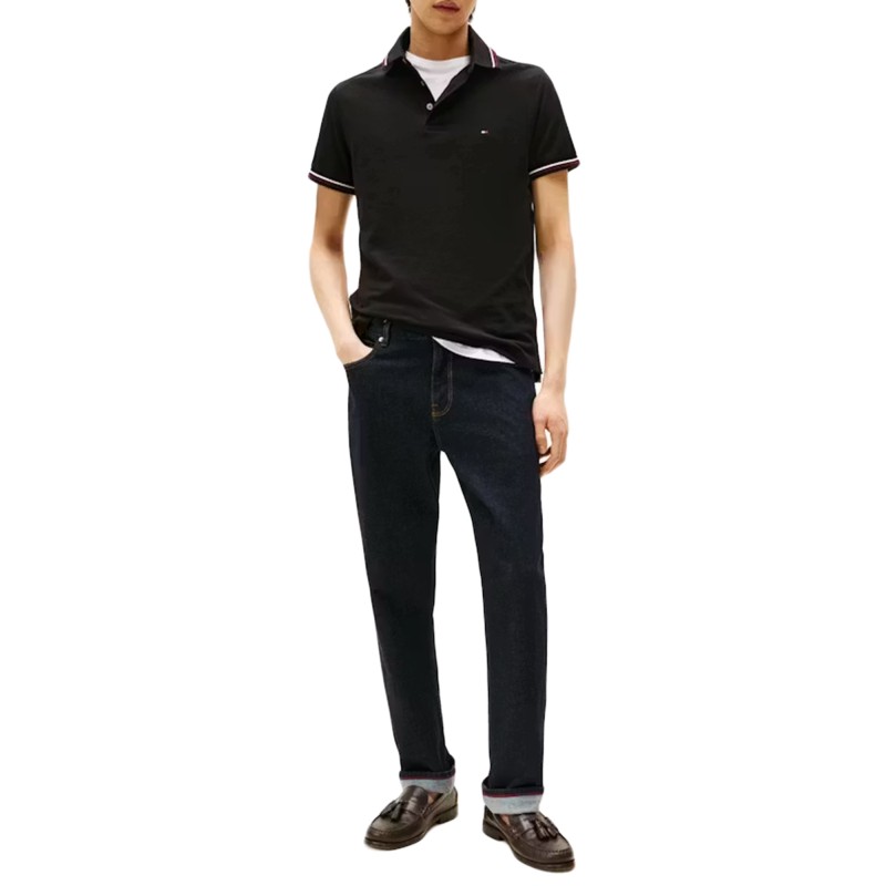Tommy Hilfiger Polo Shirt Slim Tipped-Black Tommy Hilfiger Polo Shirt Slim Tipped-Black