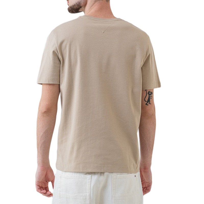 Tommy Hilfiger T-Shirt Light Interlock TEE-Sandalwood Tommy Hilfiger T-Shirt Light Interlock TEE-Sandalwood