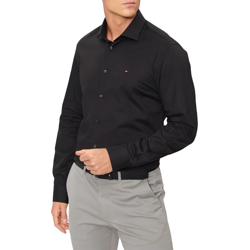 Tommy Hilfiger Shirt Cl Flex Poplin Sf-Black Tommy Hilfiger Shirt Cl Flex Poplin Sf-Black