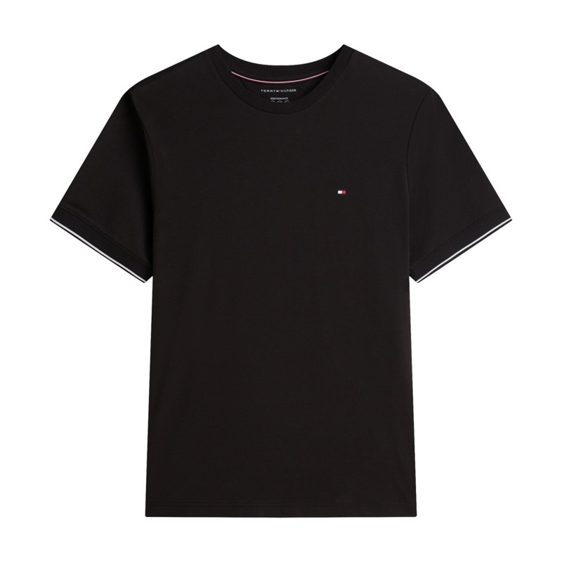 Tommy Hilfiger T-Shirt Performance Tipped-Black