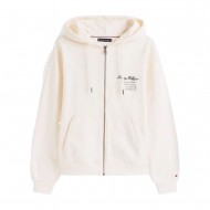 Tommy Hilfiger Sweatshirt Prep Zip Thru Hoodie-Ivory Petal