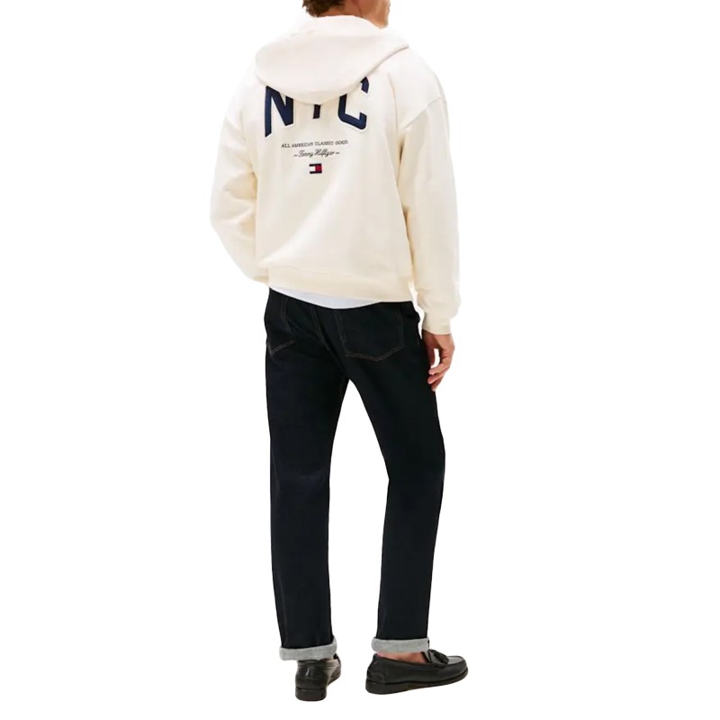 Tommy Hilfiger Sweatshirt Prep Zip Thru Hoodie-Ivory Petal Tommy Hilfiger Sweatshirt Prep Zip Thru Hoodie-Ivory Petal