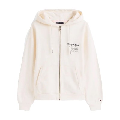 Tommy Hilfiger Sweatshirt Prep Zip Thru Hoodie-Ivory Petal