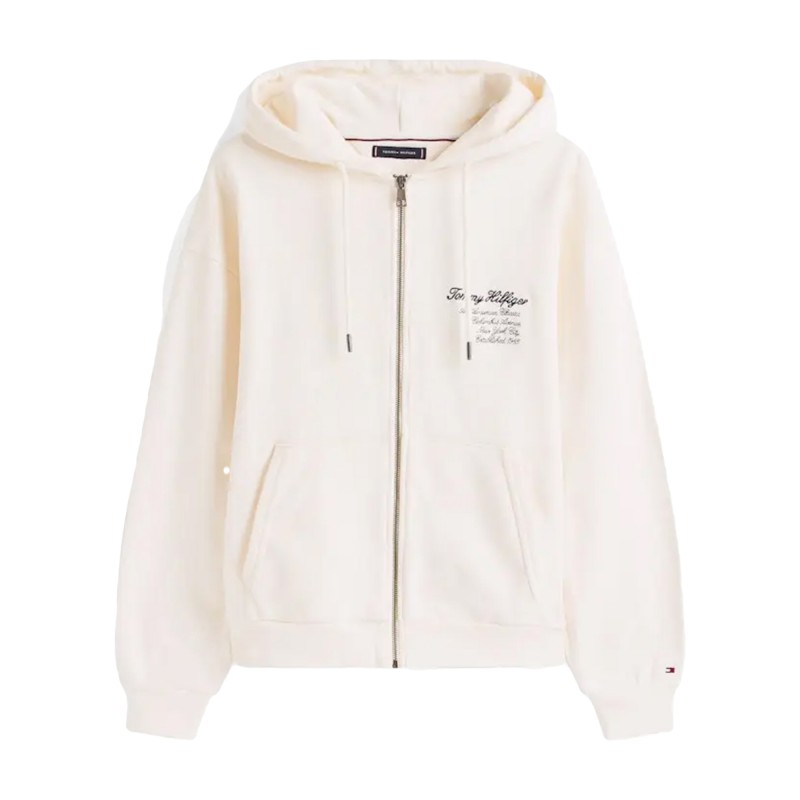 Tommy Hilfiger Sweatshirt Prep Zip Thru Hoodie-Ivory Petal Tommy Hilfiger Sweatshirt Prep Zip Thru Hoodie-Ivory Petal
