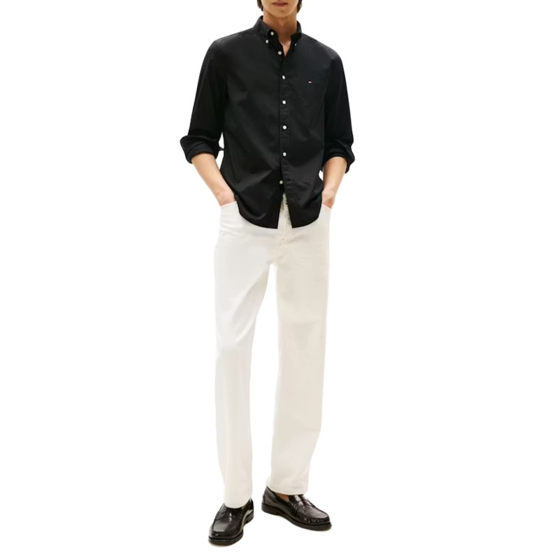 Tommy Hilfiger Shirt TH Flex Regular Fit Poplin-Black Tommy Hilfiger Shirt TH Flex Regular Fit Poplin-Black