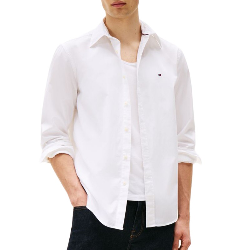 Tommy Hilfiger Shirt TH Flex Regular Fit Poplin-White Tommy Hilfiger Shirt TH Flex Regular Fit Poplin-White