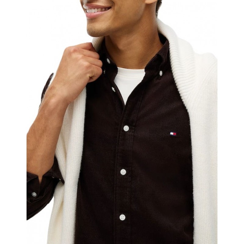 Tommy Hilfiger Shirt Regular Fit Fine Corduroy-Chocolate Tommy Hilfiger Shirt Regular Fit Fine Corduroy-Chocolate