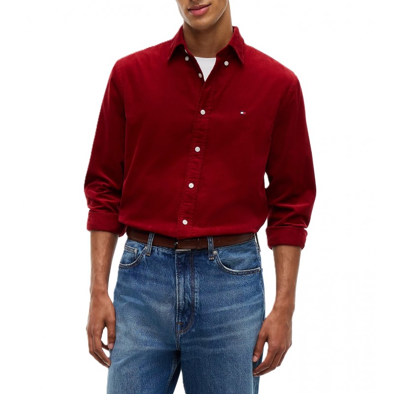 Tommy Hilfiger Shirt Regular Fit Fine Corduroy-Autumn Red
