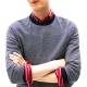 Tommy Hilfiger Sweater Herringbone Knit Jumper with Cashmere-Desert Sky/Ivory Petal