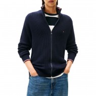 Tommy Hilfiger Sweater Zip Through Rib-Desert Sky