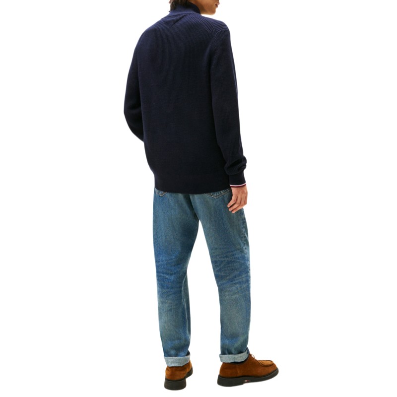 Tommy Hilfiger Sweater Zip Through Rib-Desert Sky