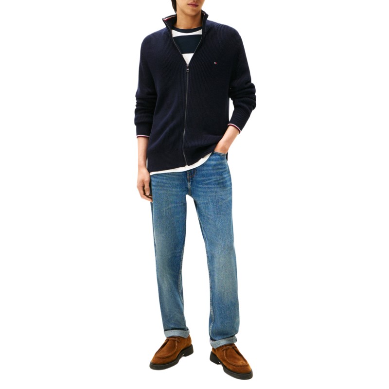 Tommy Hilfiger Sweater Zip Through Rib-Desert Sky
