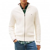 Tommy Hilfiger Sweater Zip Through Rib-Ivory Petal