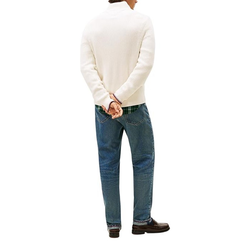 Tommy Hilfiger Sweater Zip Through Rib-Ivory Petal