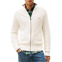 Tommy Hilfiger Sweater Zip Through Rib-Ivory Petal