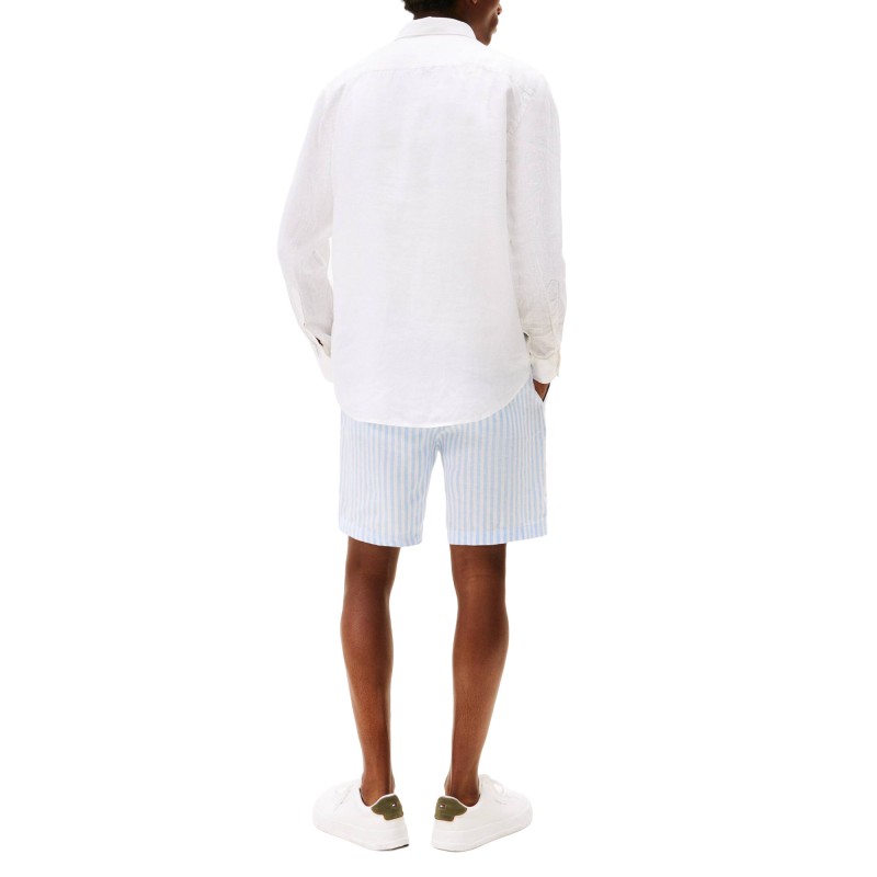Tommy Hilfiger Shirt Pigment Dyed Solid Linen-White