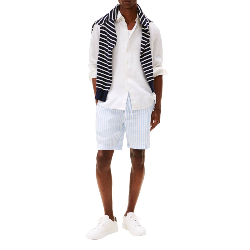 Tommy Hilfiger Shirt Pigment Dyed Solid Linen-White