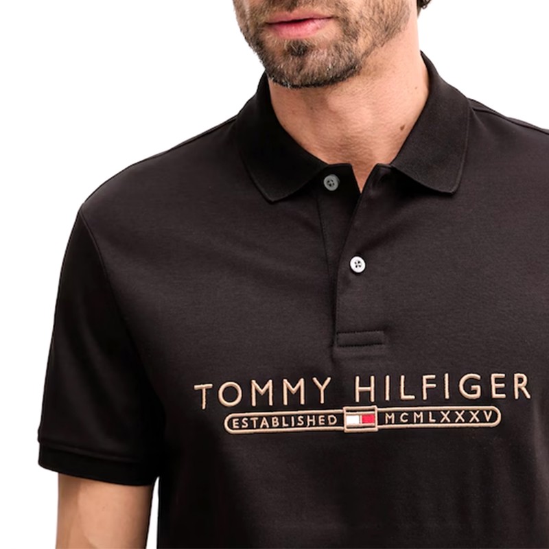 Tommy Hilfiger Polo Icon Lux Interlock Reg-Black Tommy Hilfiger Polo Icon Lux Interlock Reg-Black