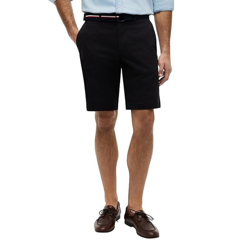 Tommy Hlilfiger Shorts Denton 9,5'' Ess Twill With Belt-Black